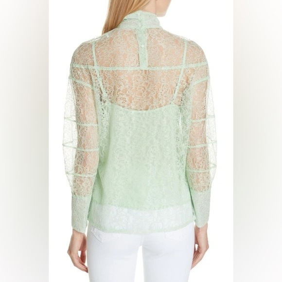 SANDRO izzie sheer lace tie-neck top - Picture 3 of 9